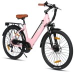 V�lo �lectrique - hiland 26 250wv�lo urbain �quip� de batterie 36v 104ah avec 7 vitesses unisexe cadre ...