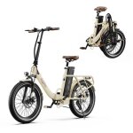 Onesport ot16 - 2 v�lo �lectrique pliable 250w 48v 17ah 816wh 20 * 3. 0 frein � disque m�canique 7 vitesses ...