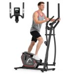 V�lo elliptique - dskeuzeew - 10 kg - r�sistance magn�tique 16 niveaux - �cran lcd - noir / rouge