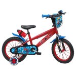 Vlo enfant 14 garon spiderman pour enfant 90 cm  105 cm quip de 2 freins plaque avant bidon arrire ...