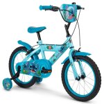 V�lo enfant disney - stitch - roues 16 - age 5 � 7 ans - 2 freins - stabilisateurs - bleu - produit huffy ...