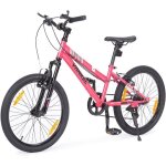 Vlo enfant fille 20 pouces cadre rose - 6 vitesses suspension freins v - brake mtal