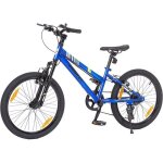Vlo enfant garon 20 pouces cadre bleu - 6 vitesses suspension freins v - brake