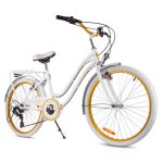 Vélo enfant - heart bike - roues 24 - 8 à 12 ans - panier - cloche - garde - boue - blanc - or Vélo enfant - heart bike - roues 24 - 8 à 12 ans - panier - cloche - garde - boue - blanc - or