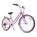 Vélo enfant - heart bike - roues 24 - 8 à 12 ans - panier - cloche - garde - boue - violet Vélo enfant - heart bike - roues 24 - 8 à 12 ans - panier - cloche - garde - boue - violet