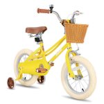 Vlo enfant joystar 12 pour 2  4 ans avec frein arrire panier et roues stabilisatrices jaune