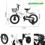 V�lo enfant - roues 16 � - avec roue dassistance - blanc - v�lo dexercice monobarre - 5 � 7 ans - quiienclee ...