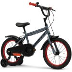 V�lo enfant ? pro thunder ? roues 16 ? age 5 � 7 ans ? stabilisateurs ? gris et rouge ? produit huffy ...