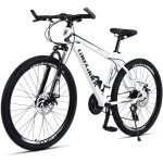 Vélo tout terrain adulte 26 pouces cadre acier 43cm blanc transmission shimano 21 vitesses fourche suspension ... Vélo tout terrain adulte 26 pouces cadre acier 43cm blanc transmission shimano 21 vitesses fourche suspension ...