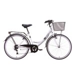 Vlo de ville 26 retro femme city quip de 6 vitesses shimano et quipement complet city avec panier ...