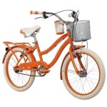 Vlo de ville huffy deluxe 20 velo enftant + panier avant et porte - panneaux arrire - orange