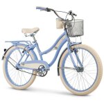 V�lo de ville - huffy - deluxe cruiser 24 - bleu clair - 1 vitesse - panier & porte - bagages