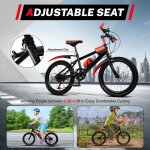 V�lo vtt 20 7 vitesses pour enfant avec bouilloire et sac de rangement v�lo pour filles et gar�ons