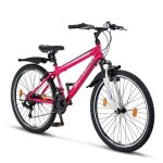 Vlo vtt - chillaxx escape - 26 pouces - 21 vitesses - rose - blanc - frein en v