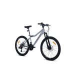Moma bikes - vtt junior 24 - semi - rigide - shimano 21 vitesses - freins a disques - gris