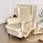 Velours housse de fauteuil  oreilles extensible 2 - pices couverture de fauteuil avec housse de coussin ...