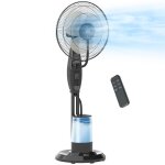 Ventilateur brumisateur - homcom - 75 w 120 cm - t�l�commande minuterie oscillation � 70� t�te inclinable ...