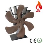 Ventilateur de chemine  6 pales ventilateur de chauffage domestique en alliage daluminium auto - chauffant ...
