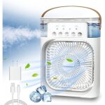 Ventilateur climatiseur portable - rising ff - 3 vitesses - 7 lumires led - 5 buses - conomie dnergie ...
