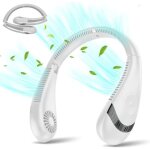 Ventilateur de cou pliable et portable - 123 - 5000mah - 3 vitesses - mains libres - blanc