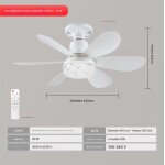 Ventilateur lumineux ventilateur lumineux � six pales 30 w 42 cm pales blanches couvercle en cristal ...