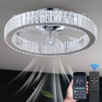 Ventilateur de plafond 17in led chandelier 6 vitesses lampe de salon t�l�commande