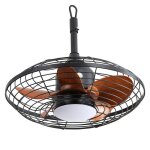 Ventilateur de plafond de 20 pouces led 18w 3cct 5 abs lame dc moteur avec suspension et crochet pour ...