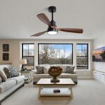 Ventilateur de plafond 48 pouces - redom - 3 pales en bois massif élécommande moteur dc réversible - ... Ventilateur de plafond 48 pouces - redom - 3 pales en bois massif élécommande moteur dc réversible - ...