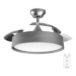 Ventilateur de plafond - energysilence - aero 4200 - acier - 3 pales rtractables - led - tlcommande ...