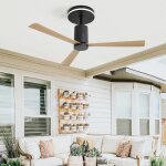 Ventilateur de plafond led 52 pouces - redom - 3 pales abs moteur dc rversible silencieux tlcommande ...