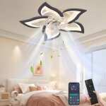 Ventilateur de plafond led tlcommande 6 vitesses 3 tempratures de couleur minuterie contrle par applicatio ...