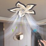 Ventilateur de plafond led t�l�commande 6 vitesses 3 temp�ratures de couleur minuterie contr�le par applicatio ...