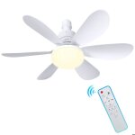 Ventilateur plafond avec lumiere 40 w 6 pales 3 vitesses 3 tempratures de couleur silencieux pour chambre ...