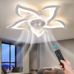 Ventilateur plafond avec lumire 69?cm ? plafonnier ventilateur 50?w silencieux variateur 6 vitesses ...