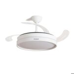 Ventilateur de plafond avec lumi�re led et 4 pales r�tractables keteez innovagoods blanc 72 w �49 - 104 ...