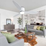 Ventilateur plafond avec lumiere et tlcommande lustre ventilateur de plafond dc rversible led silencieux ...