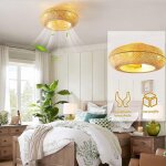 Ventilateur de plafond en rotin avec éclairage télécommande 6 vitesses de ventilation minuteur silencieux ... Ventilateur de plafond en rotin avec éclairage télécommande 6 vitesses de ventilation minuteur silencieux ...