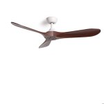 Ventilateur de plafond silencieux ext�rieur spetses 132cm moteur dc bois fonc� t�l�commande sans lumi�re ...