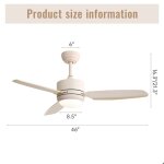 Ventilateur plafond silencieux led 18w tricolore 3 lames en abs 6 vitesses tlcommande - mode hiver ...