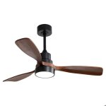 Ventilateur plafond silencieux led tricolore 18w 3 pales 6 vitesses tlcommande - mode hiver - t - ...