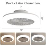 Ventilateur de plafond silencieux avec lumiere 45cm dimmable ventilateur de plafond  led avec tlcommande ...