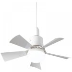 Ventilateur de plafond silencieux - t�l�commande - 5 pales - 3 vitesses - lumi�re r�glable - blanc - ...