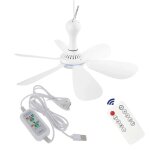 Ventilateur de plafond silencieux avec t�l�commande synchronisation 4 vitesses pour camping lit dortoir ...