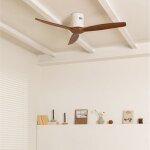 Ventilateur de plafond - create - sans lumi�re - �132cm - blanc / effet bois fonc� - 40w