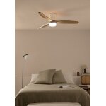 Ventilateur de plafond - wind calm rattan - 40w - silencieux - 132 cm - led - t / hiver - programmable ...