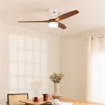 Ventilateur de plafond - wind calm - silencieux 40w - 132 cm - bois - 6 vitesses - option wi - fi