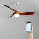 Ventilateur de plafond - wind curve - 40w - 132 cm - bois - silencieux - personnalisable - multicolore ...