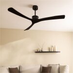 Ventilateur de plafond - wind large - silencieux 40w - 152 cm - bois naturel - 6 vitesses - fonction ...