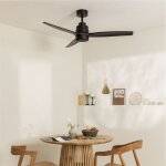 Ventilateur de plafond - wind stylance - 132 cm - bois - silencieux - 6 vitesses - tlcommande - blanc ...