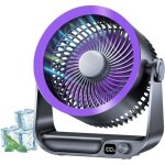 Ventilateur portable silencieux usb puissant 10 vitesses rglables cran led fracheur instantane  ...